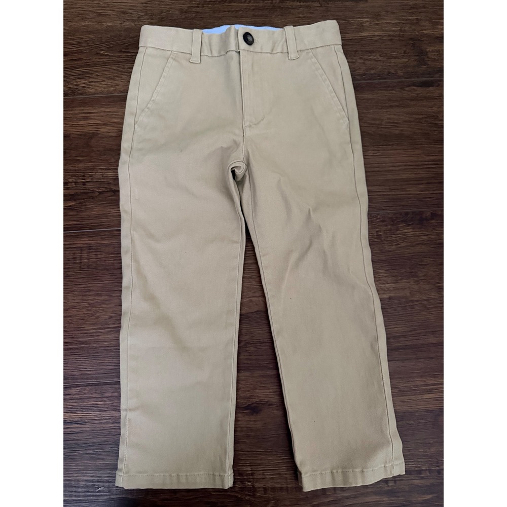 Janie and Jack Boys Khaki Chino Pants Tan Cotton Twill Trousers Size 3 NWT